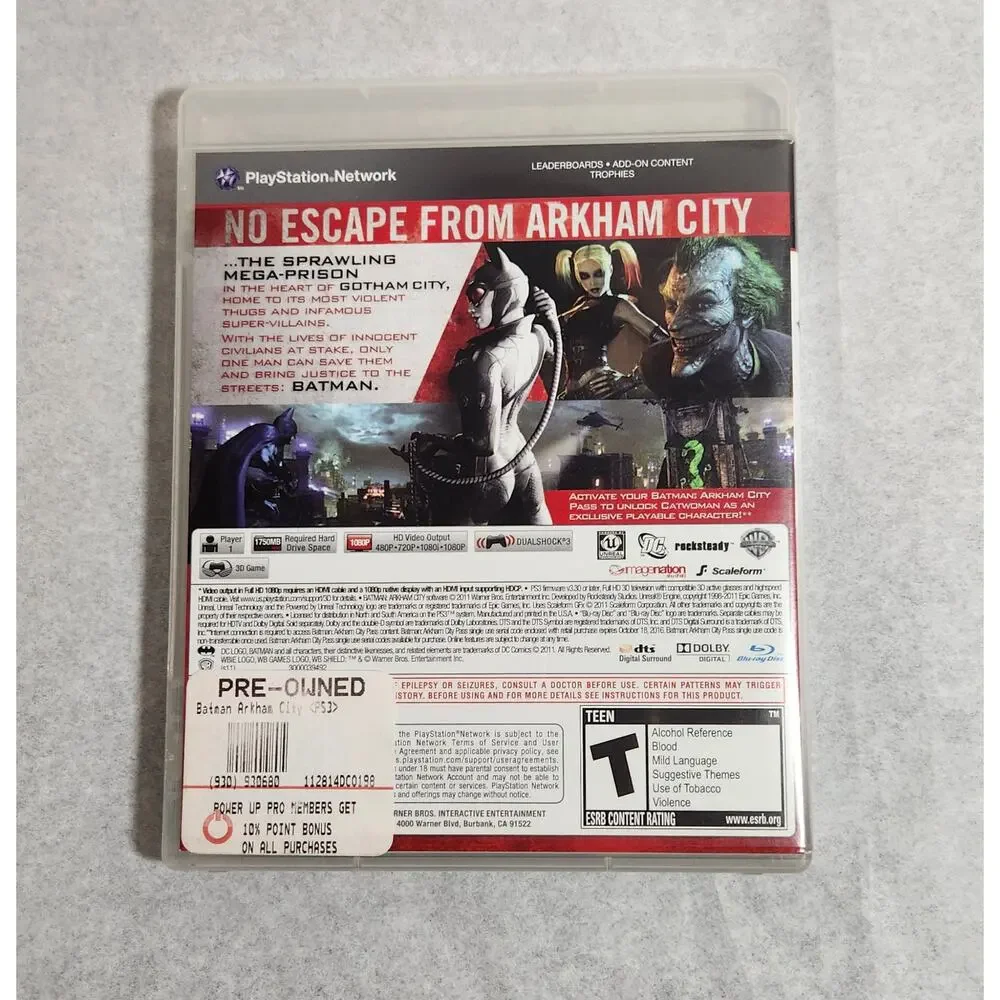 Batman Arkham City PS3 Rocksteady DC Video Game CIB 2011 Pre-owned